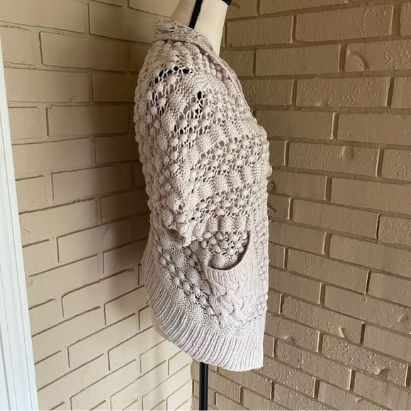 Rebecca Taylor Womens Cotton Wool Sleeveless Buttoned Sweater Vest Beige XS / S - Picture 4 of 11